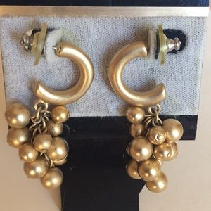 Cluster Matt gold drop earrings vintage